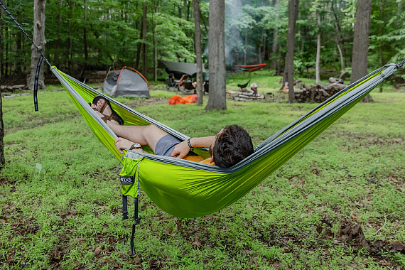 Гамак ENO DoubleNest Chartreuse/Grey - Фото 3 большая