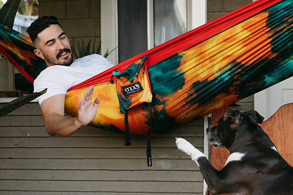 Гамак ENO DoubleNest Print Tie Dye/Red - Фото 10 большая