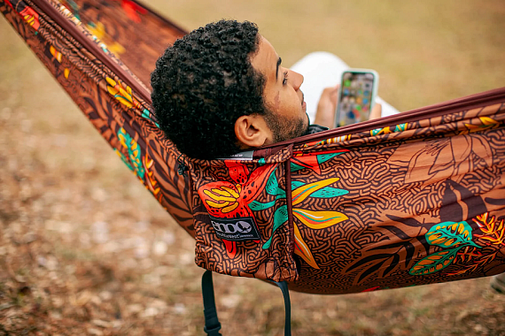 Гамак ENO DoubleNest Print Tropic/Merlot - Фото 10 большая