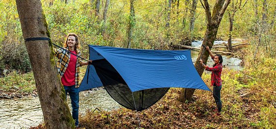 Гамачный комплект ENO OneLink Shelter System Navy/Olive - Фото 8 большая