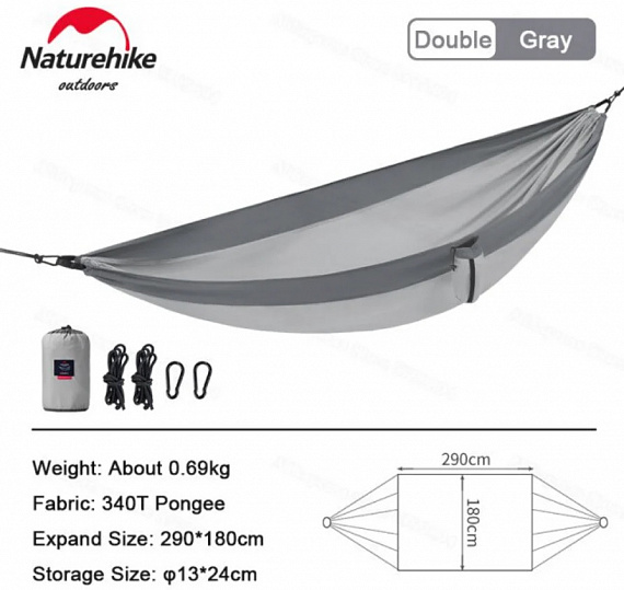 Гамак Naturehike Ultralight Swing Grey - Фото 3 большая