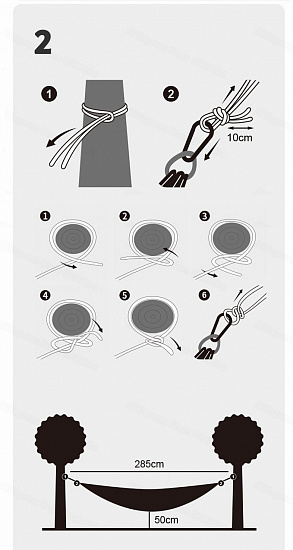 Гамак Naturehike Ultralight Swing Grey - Фото 8 большая