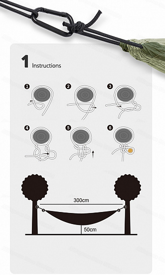 Гамак Naturehike Ultralight Swing Grey - Фото 9 большая