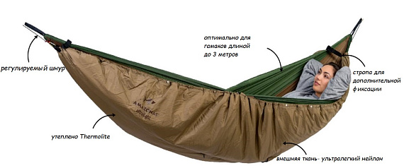 Подстежка-пончо к гамаку Amazonas Underquilt-Poncho - Фото 3 большая