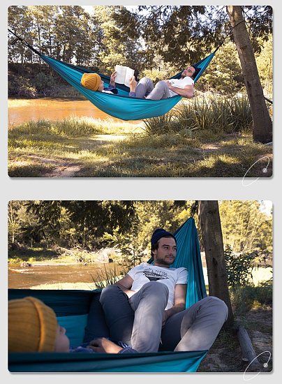 Гамак Naturehike Ultralight Swing Hammock Double Blue Upgrade - Фото 11 большая