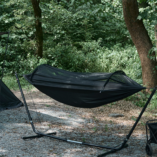 Гамак с москитной сеткой Naturehike Flyingboat 02 3-In-1 Anti-Mosquito Black - Фото 2 большая
