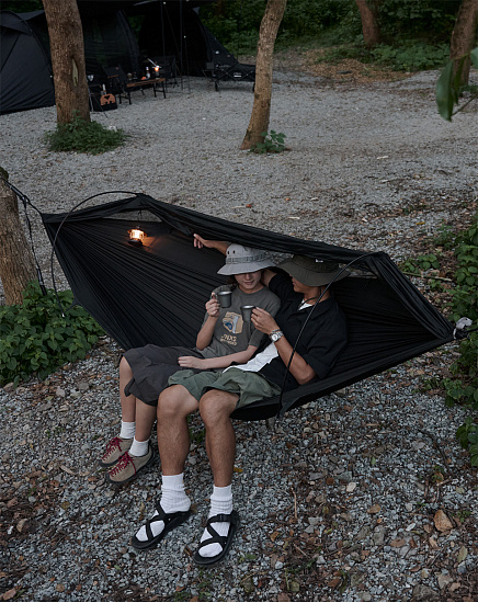 Гамак с москитной сеткой Naturehike Flyingboat 02 3-In-1 Anti-Mosquito Black - Фото 10 большая