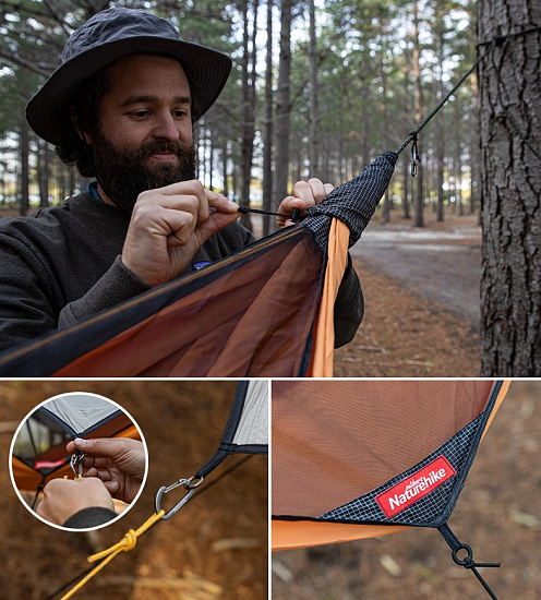 Гамак Naturehike Venus With Tent Grey/Orange - Фото 5 большая