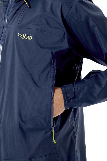 Куртка мужская Rab Downpour Plus 2.0 Deep Ink - Фото 3 большая
