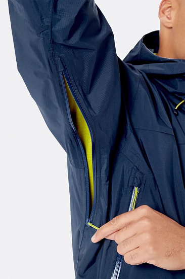 Куртка мужская Rab Downpour Plus 2.0 Deep Ink - Фото 8 большая