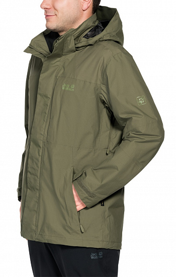 Куртка мужская Jack Wolfskin Brooks Range Flex Burnt Olive - Фото 5 большая