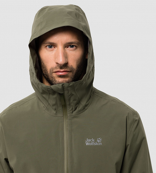 Куртка мужская Jack Wolfskin Jwp Shell Woodland Green - Фото 4 большая