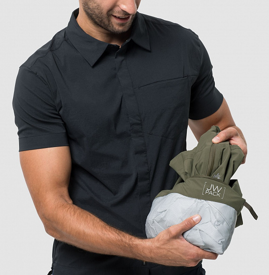 Куртка мужская Jack Wolfskin Jwp Shell Woodland Green - Фото 7 большая