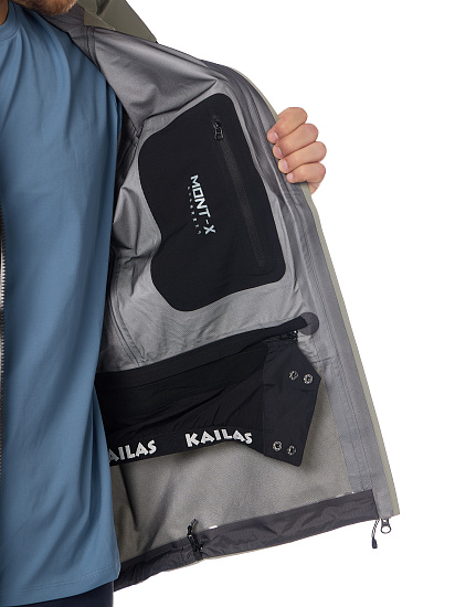 Куртка мужская Kailas Mont-X Hardshell Battleship Green/Industrial Gray - Фото 8 большая