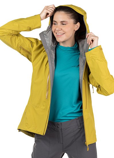 Куртка женская Rab Downpour Alpine Sulphur - Фото 2 большая