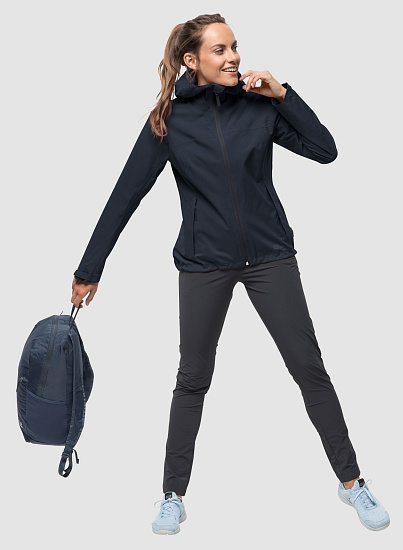 Куртка женская Jack Wolfskin Jwp Shell Night Blue - Фото 3 большая