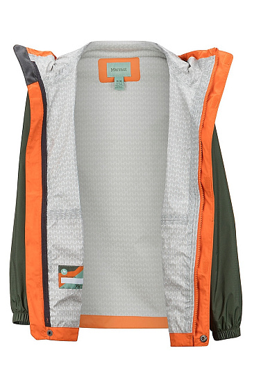 Куртка детская Marmot Boy's PreCip Eco Crocodile/Mandarin Orange - Фото 4 большая