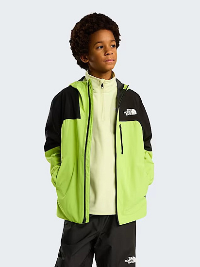 Куртка детская The North Face Hike Packable Shell Tnf Black/Fizz Lime - Фото 4 большая
