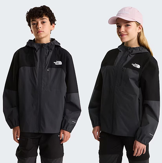 Куртка детская The North Face Hike Packable Shell Tnf Black/Asphalt Grey - Фото 3 большая