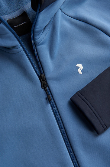 Куртка женская Peak Performance Rider Zip Hoodie Dark Haze/Blue Shadow - Фото 4 большая