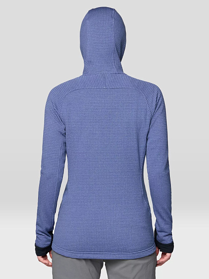 Куртка женская Mountain Hardwear Polartec Power Grid Full Zip Hoody Lapis Dusk Gradient Print - Фото 3 большая