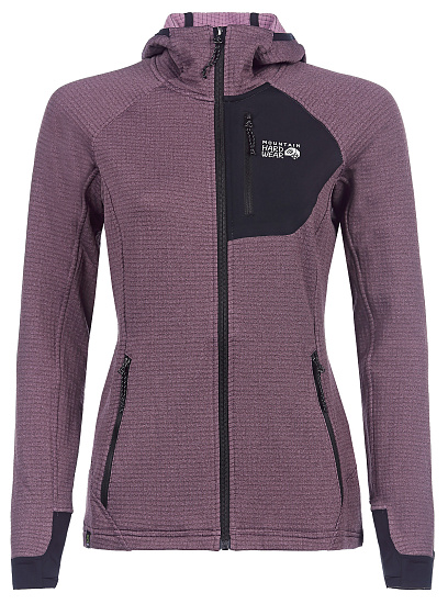 Куртка женская Mountain Hardwear Polartec Power Grid Full Zip Hoody Blackberry - Фото 1 большая