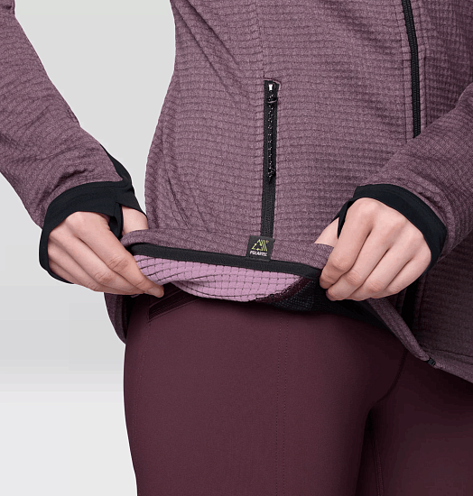 Куртка женская Mountain Hardwear Polartec Power Grid Full Zip Hoody Blackberry - Фото 7 большая