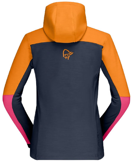 Куртка женская Norrona Falketind Warmwool2 Stretch Zip Hood Orange Popsicle/Honeysuckle - Фото 2 большая