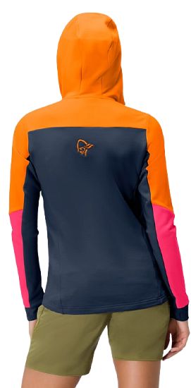 Куртка женская Norrona Falketind Warmwool2 Stretch Zip Hood Orange Popsicle/Honeysuckle - Фото 4 большая