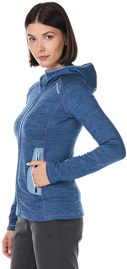 Куртка женская Ortovox Fleece Light Hoody Night Blue Blend - Фото 3 большая