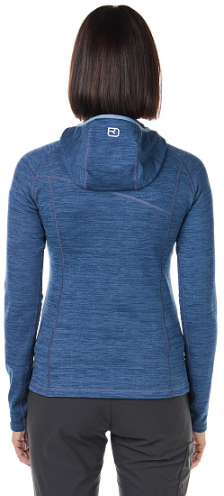 Куртка женская Ortovox Fleece Light Hoody Night Blue Blend - Фото 4 большая