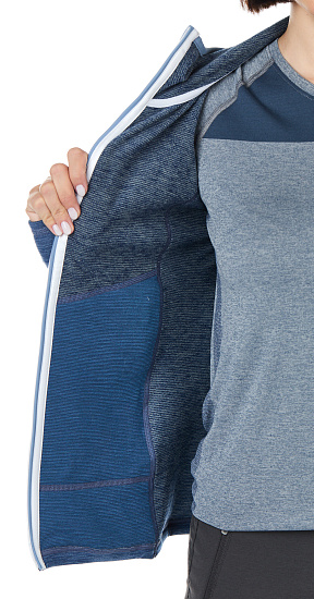 Куртка женская Ortovox Fleece Light Hoody Night Blue Blend - Фото 6 большая