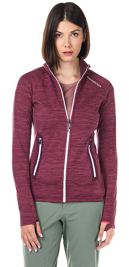 Куртка женская Ortovox Fleece Light Melange Dark Wine Blend - Фото 2 большая