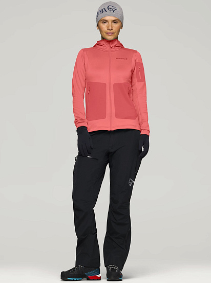 Куртка флисовая женская Norrona Falketind Warm2 Deep Sea Coral/Baked Apple - Фото 5 большая