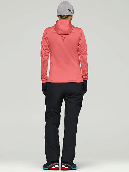 Куртка флисовая женская Norrona Falketind Warm2 Deep Sea Coral/Baked Apple - Фото 6 большая