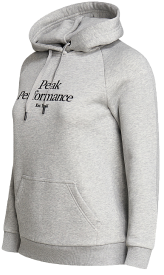 Толстовка женская Peak Performance Original Hoody Med Grey Melange - Фото 2 большая