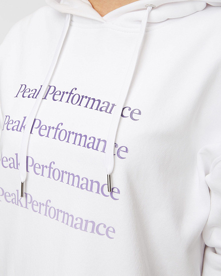 Толстовка женская Peak Performance Ground Hoody Dress White - Фото 5 большая
