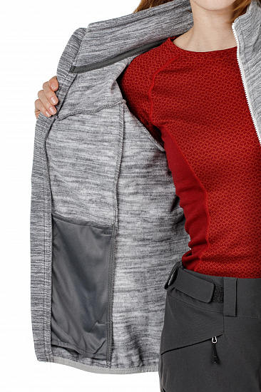 Куртка женская Bergans Hareid Fleece NoHood Alu Mel - Фото 6 большая
