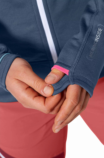 Куртка женская Ortovox Fleece Light Hoody Night Blue - Фото 2 большая