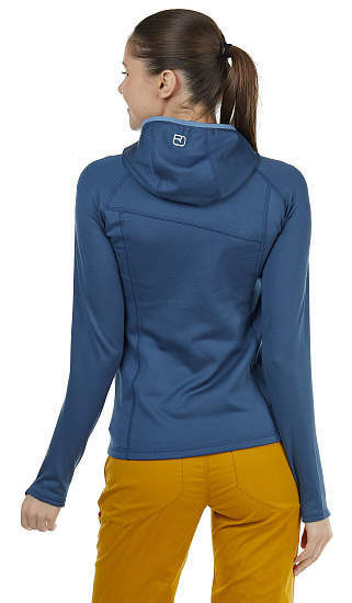 Куртка женская Ortovox Fleece Light Hoody Night Blue - Фото 6 большая
