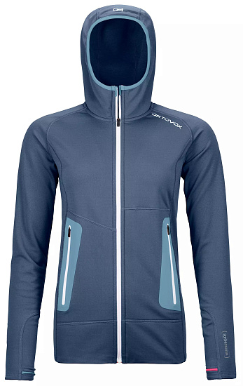 Куртка женская Ortovox Fleece Light Hoody Night Blue - Фото 1 большая
