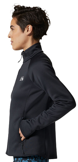 Куртка женская Mountain Hardwear Polartec Power Stretch Pro Full Zip темно-серый - Фото 3 большая