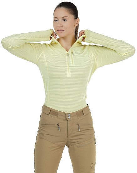 Куртка женская Norrona Bitihorn Warm1 Stretch Hoodie Sunny Lime - Фото 2 большая