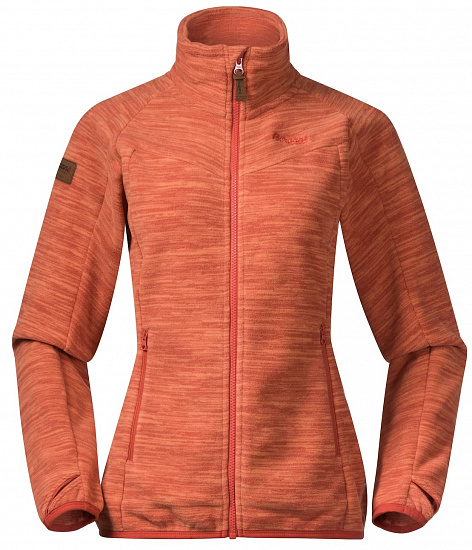 Куртка женская Bergans Hareid Fleece NoHood Brick Mel - Фото 1 большая