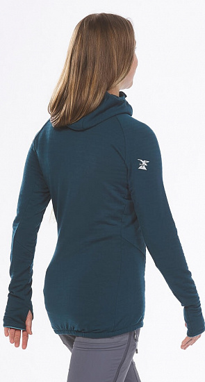 Куртка женская Simond Alpinism Hooded Pullover Merino Wool Тёмно-Бирюзовый - Фото 3 большая
