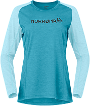 Лонгслив женский Norrona Fjora Equaliser Lightweight LS Brittany Blue/Aqua Haze