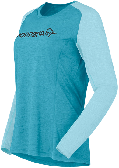 Лонгслив женский Norrona Fjora Equaliser Lightweight LS Brittany Blue/Aqua Haze - Фото 2 большая