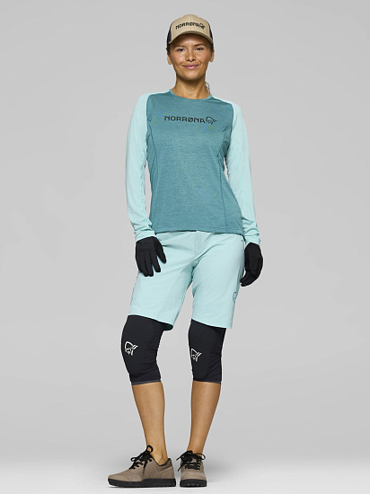 Лонгслив женский Norrona Fjora Equaliser Lightweight LS Brittany Blue/Aqua Haze - Фото 5 большая