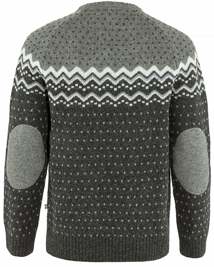 Свитер мужской Fjallraven Ovik Knit Sweater Dark Grey-Grey - Фото 2 большая
