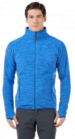 Куртка мужская Bergans Hareid Fleece NoHood Dk RivieraBlue Mel - Фото 3 большая